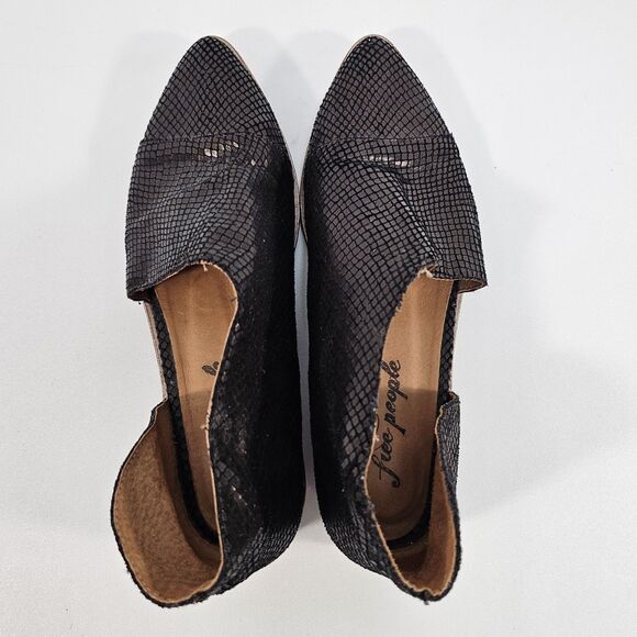 Free People Textured Royale Flat Boho Western Shoes Black EU size 38/ US size 8 - Picture 7 of 10
